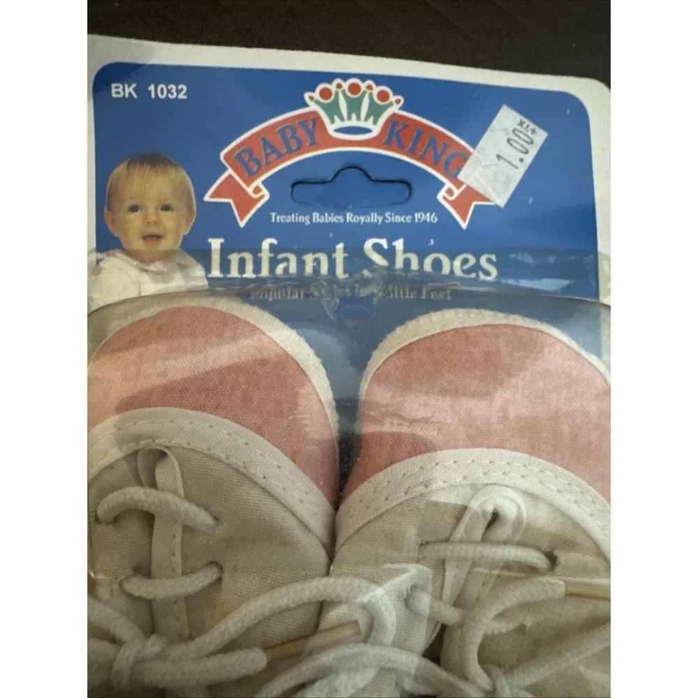 Baby King Infant Shoe's Booties 1994 Girls Vintage New BABY POWER  Pink